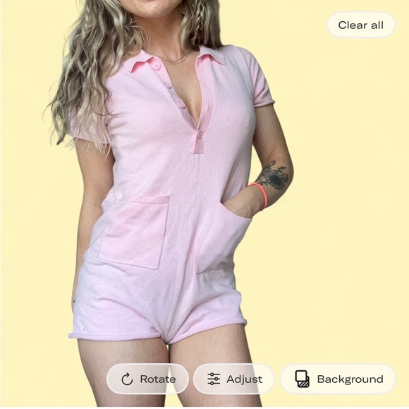 Pink Button-Up Onsie - Picture 2 of 2